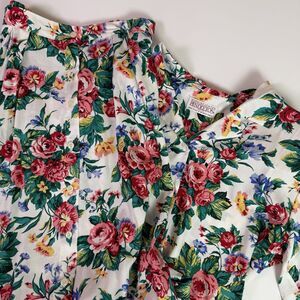Vintage 90s Pendleton Floral Skirt Set Women's 12 Petite Cottagecore Garden USA